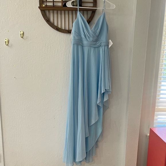 Mac Duggal Ieena Astmmetrical Hem Chiffon Maxi Dress Size 6 - Picture 4 of 15